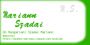 mariann szadai business card